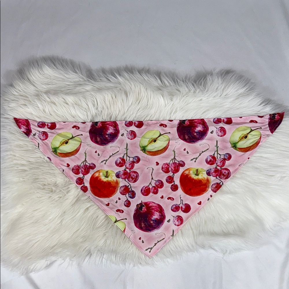 Fruit Print Pink Dog Bandana